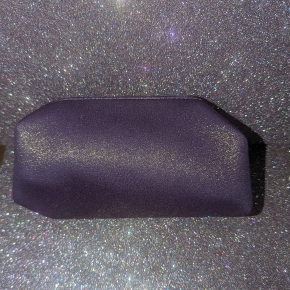 Metallic Copper Glitter Purple Cosmetics Bag Zipper Pouch Lancome - Picture 3 of 4